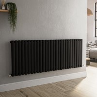 Sorrento Midnight Black Horizontal Oval Designer Radiator 600x1593mm Single Panel 4255 BTU Sorrento Midnight Black Horizontal Oval Designer Radiator 600x1593mm Single Panel 4255 BTU