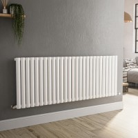 Sorrento White Horizontal Oval Designer Radiator 600x1593mm Single Panel 4255 BTU Sorrento White Horizontal Oval Designer Radiator 600x1593mm Single Panel 4255 BTU