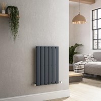 Riace Anthracite Horizontal Flat Designer Radiator 600x408mm Single Panel 953 BTU Riace Anthracite Horizontal Flat Designer Radiator 600x408mm Single Panel 953 BTU