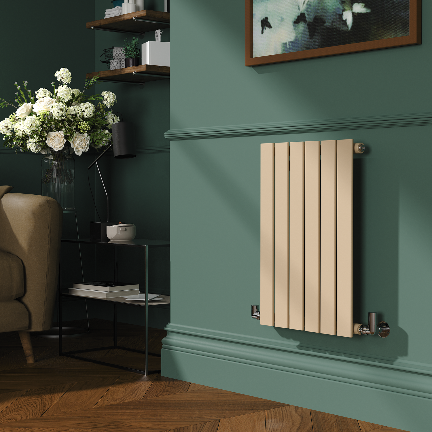 Raize Radiator Riace Elk brown Horizontal Flat Designer Radiator 600x408mm Single ...