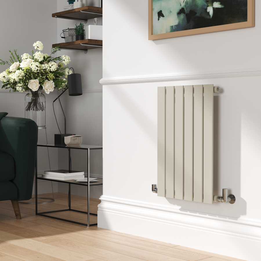 Riace Linen Horizontal Flat Designer Radiator 600x408mm Single Panel ...