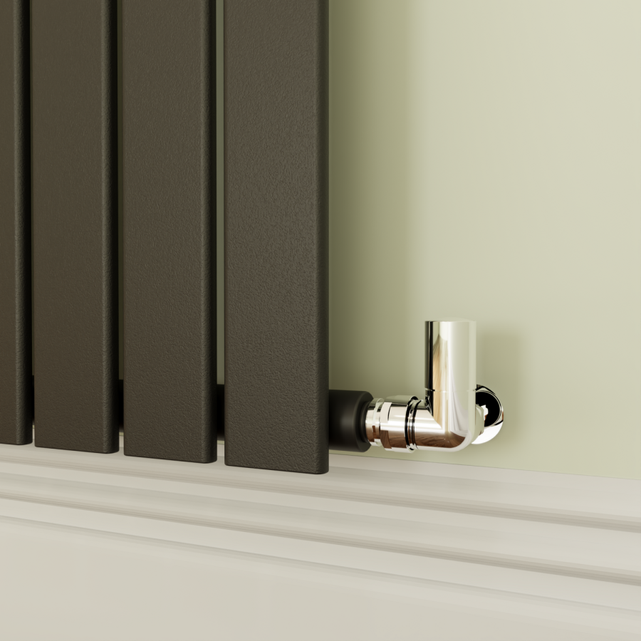 Riace Midnight Black Horizontal Flat Designer Radiator 800x408mm Single Panel 953 BTU