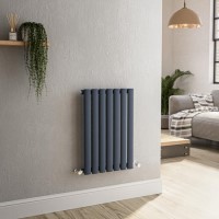 Sorrento Anthracite Horizontal Oval Designer Radiator 600x413mm Single Panel 1103 BTU Sorrento Anthracite Horizontal Oval Designer Radiator 600x413mm Single Panel 1103 BTU