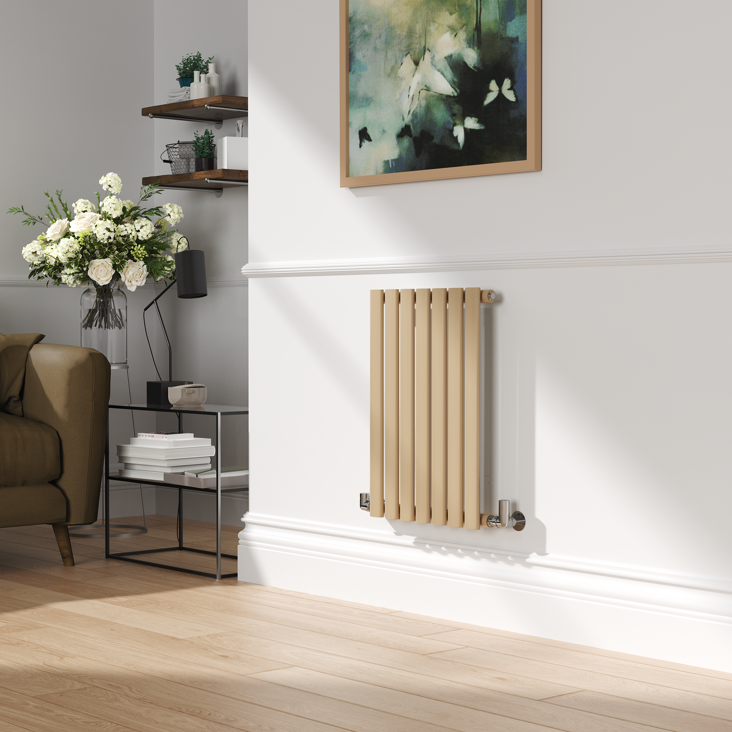 Car Radiator Brown Sorrento Elk brown Horizontal Oval Designer Radiator 600x413mm Single ...