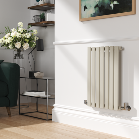 Sorrento Linen Horizontal Oval Designer Radiator 600x413mm Single Panel ...