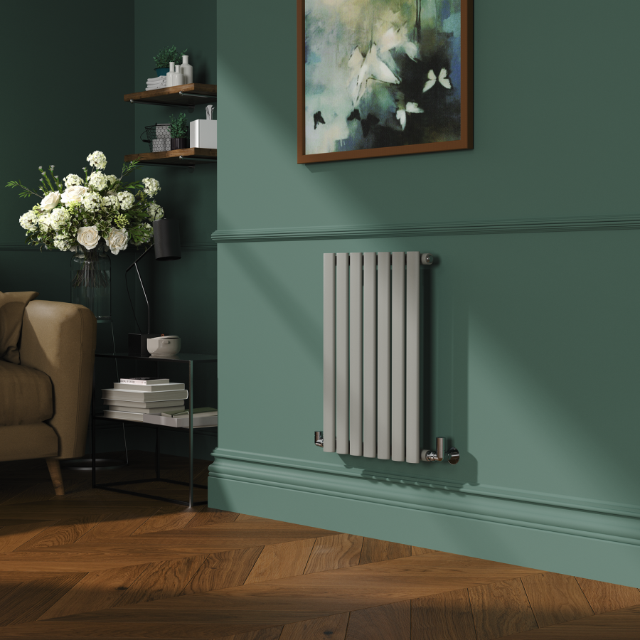 Sorrento Smoked Stone Horizontal Oval Designer Radiator 600x413mm ...