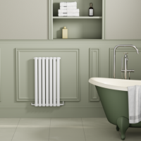 Sorrento White Horizontal Oval Designer Radiator 800x413mm Single Panel 1103 BTU