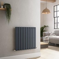 Riace Anthracite Horizontal Flat Designer Radiator 600x612mm Single Panel 1430 BTU Riace Anthracite Horizontal Flat Designer Radiator 600x612mm Single Panel 1430 BTU
