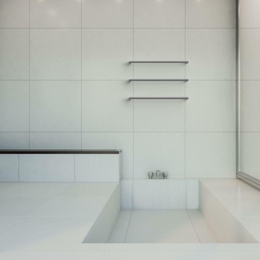Round Brushed Single Bar Heated Towel Rail 19W - Tulsi