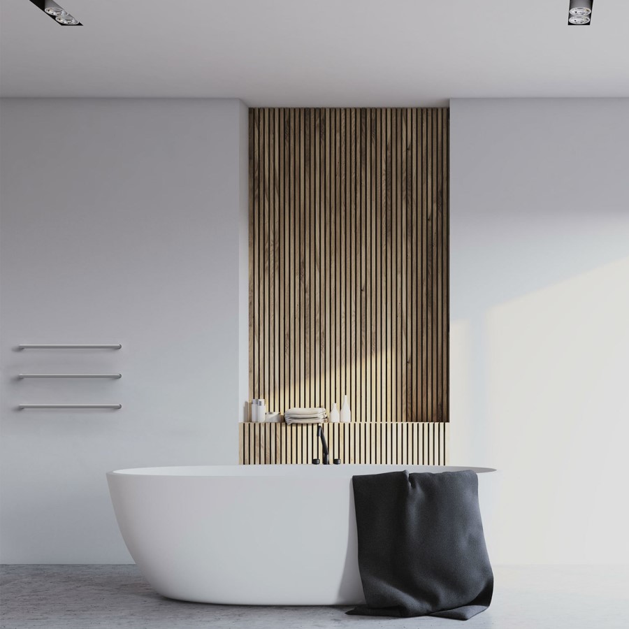 Round Brushed Single Bar Heated Towel Rail 19W - Tulsi