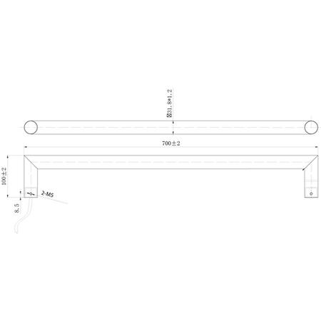 Round Brushed Single Bar Heated Towel Rail 19W - Tulsi