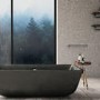 GRADE A1 - Square Brushed Single Bar Heated Towel Rail 19W - Burdock