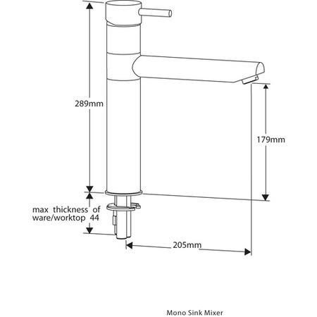 Reginox Brushed Nickle Single Lever Kitchen Mixer Tap - Hudson BN