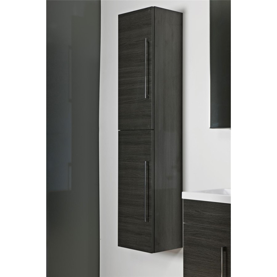 Black 2 Door Tall Boy Storage Unit - W300 x H1435mm