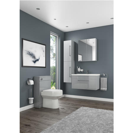 Grey 2 Door Tall Boy Storage Unit - W300 x H1435mm