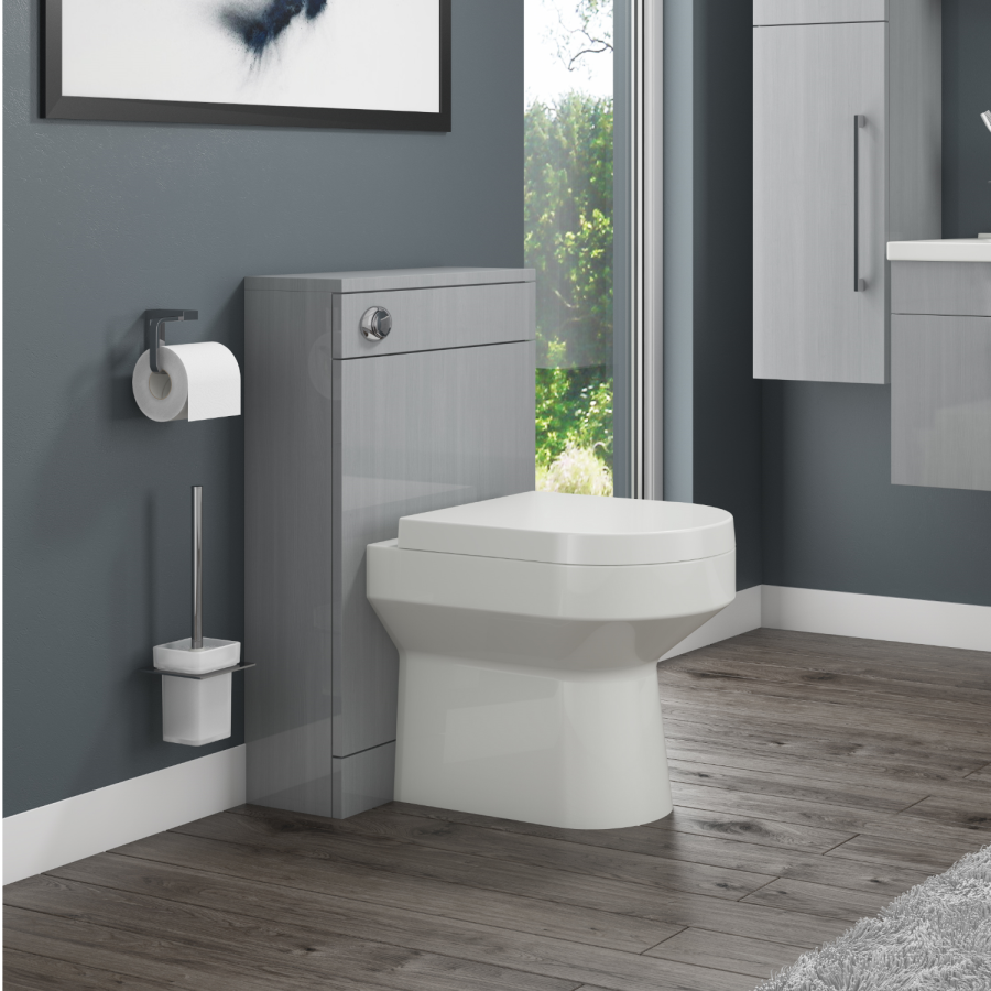 Grey Back to Wall WC Unit - W500 x H815mm