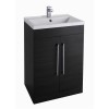Black Free Standing Bathroom Vanity Unit - With Basin - W600 x 820mm