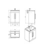 GRADE A1 - Black Free Standing Bathroom Vanity Unit - Without Basin - W600 x 820mm