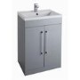 GRADE A2 - Grey Free Standing Bathroom Vanity Unit -2 Door - Without Basin - W600mm