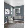Grey Wall Hung Bathroom Mirror Cabinet - W600 x H715mm