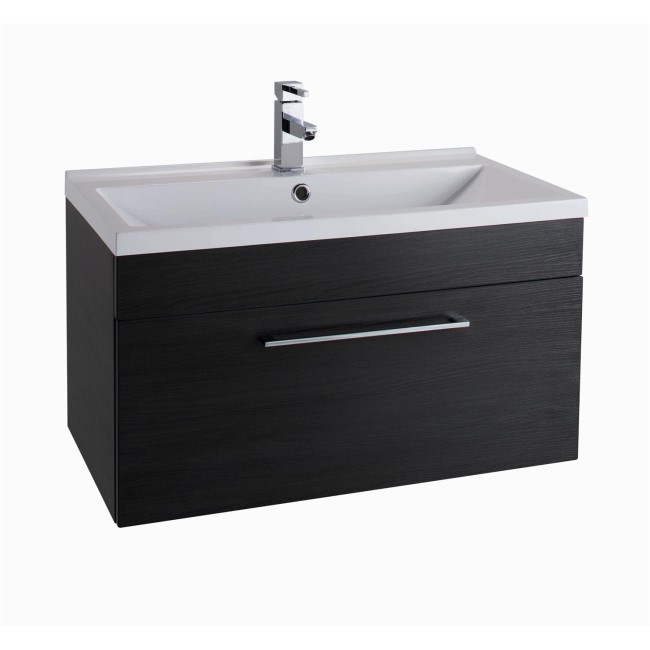 Black Wall Hung Bathroom Vanity Unit - Without Basin - W800mm