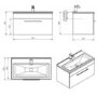 Grey Wall Hung Vanity Unit - Without Basin - 800mm Wide