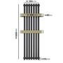 Gunmetal Vertical Single Panel Radiator with Brass Towel Bars 1200 x 500mm - Iraya