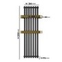 Gunmetal Vertical Single Panel Radiator with Brass Towel Bars 1200 x 500mm - Iraya