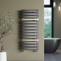Gunmetal Grey Towel Radiator with Brass Bars 1200 x 500mm - Iraya