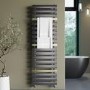 Gunmetal Grey Towel Radiator with Brass Bars 1600 x 500mm - Iraya