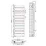 Gunmetal Grey Towel Radiator with Brass Bars 1600 x 500mm - Iraya