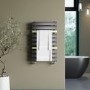 Gunmetal Grey Towel Radiator with Brass Bars 800 x 500mm - Iraya