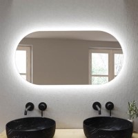 GRADE A1 - Oval Backlit Heated Bathroom Mirror with Lights 500 x 1000mm - Irena