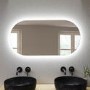 ONLY OPENED - Oval Backlit Heated Bathroom Mirror with Lights 500 x 1000mm - Irena