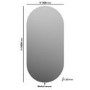 ONLY OPENED - Oval Backlit Heated Bathroom Mirror with Lights 500 x 1000mm - Irena