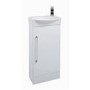 White Mini Cloakroom Vanity Unit & Round Basin - W408mm