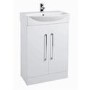 White Free Standing Bathroom Vanity Unit & Basin - W600mm