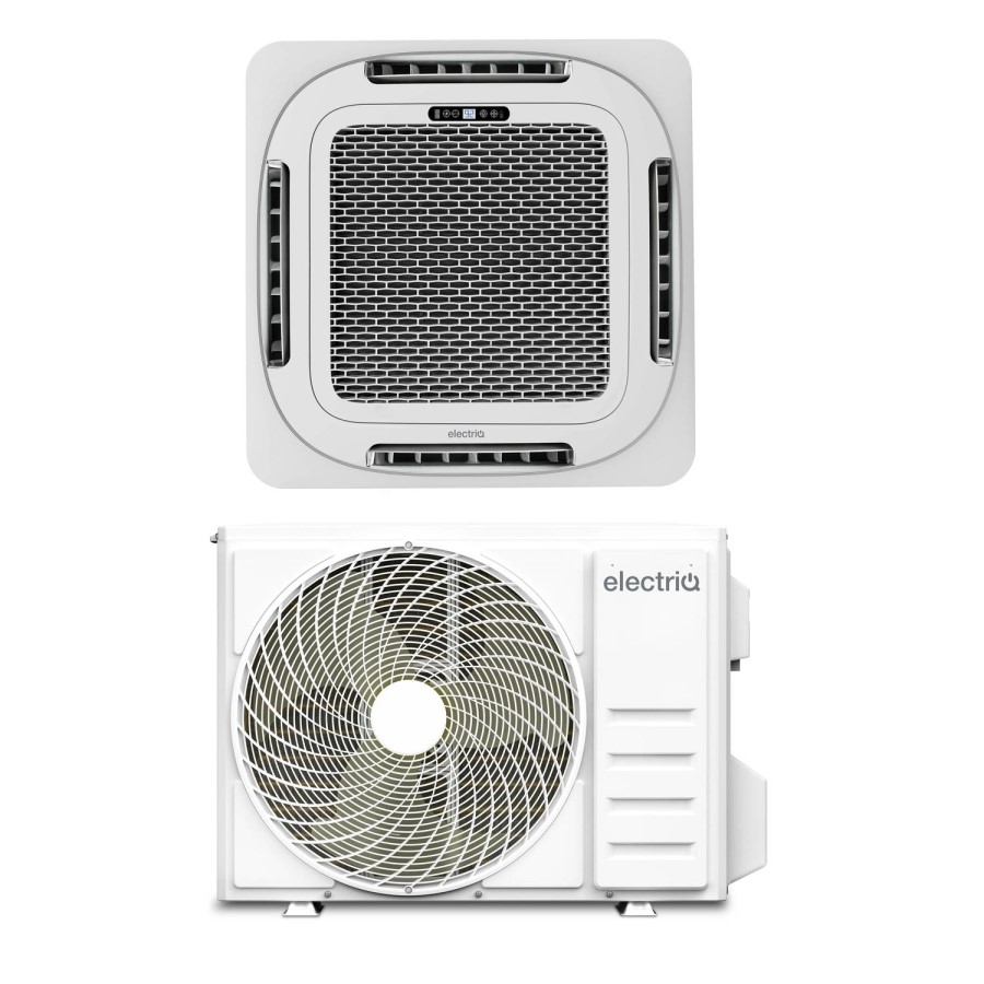 electriQ iQool 18000 BTU Smart A++ Single Split Ceiling Cassette Air Conditioner with Heat Pump - 5m Pipe Kit Included