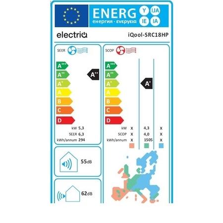 electriQ iQool 18000 BTU Smart A++ Single Split Ceiling Cassette Air Conditioner with Heat Pump - 5m Pipe Kit Included