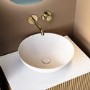 Matt White Round Stone Resin Countertop Basin with Waste 420mm - Jade