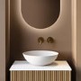 Matt White Round Stone Resin Countertop Basin with Waste 420mm - Jade