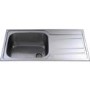 Single Bowl Inset Polished Chrome Stainless Steel Kitchen Sink with Reversible Drainer - CDA