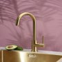 GRADE A1 - Box Opened Reginox Kalix Gold Single Lever Swan Neck Kitchen Tap