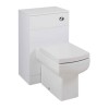 White WC Toilet Unit with Square Toilet &amp; Soft Close Seat - W500 x D810mm