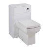 White WC Toilet Unit with Square Toilet &amp; Soft Close Seat - W500 x D840mm
