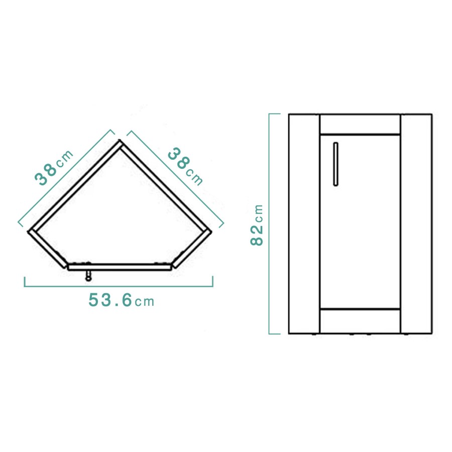 White Mini Cloakroom Corner Vanity Unit & Basin - W380mm