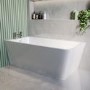 Freestanding Single Ended Left Hand Corner Shower Bath with Black Grid Bath Screen 1500 x 740mm - Kona