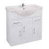 White Floor Standing Bathroom Vanity Unit &amp; Basin - 1050mm Wide