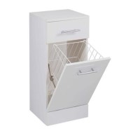 White Free Standing Laundry Basket unit - 330mm Depth White Free Standing Laundry Basket unit - 330mm Depth