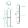 White Bathroom Tall Cabinet Storage unit - 300mm Depth